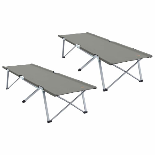 Berkfield Folding Camping Bed Folding 2 pcs Grey 194 x 62.5 x 42.5 cm 1