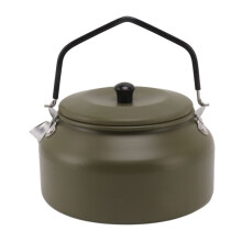 0.9L Lightweight Aluminum Camping Kettle with Heat‑Insulating Handle, Durable Outdoor Hiking Tea Pot Green