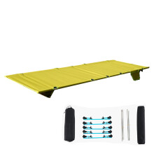Folding Camping Cot with Carry Bag, Lightweight Durable Aluminum Frame, Waterproof Oxford Fabric, 300lbs Load Capacity for Hiking and Travel