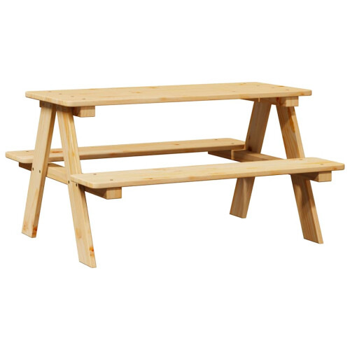 Berkfield Children's Table with Benches IRUN 90x79.5x50 cm Solid Wood 1