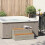 Berkfield Hot Tub Step Light Grey 100x50x50.5 cm Poly Rattan and Solid Acacia 2