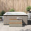 Berkfield Hot Tub Step Light Grey 100x50x50.5 cm Poly Rattan and Solid Acacia 3