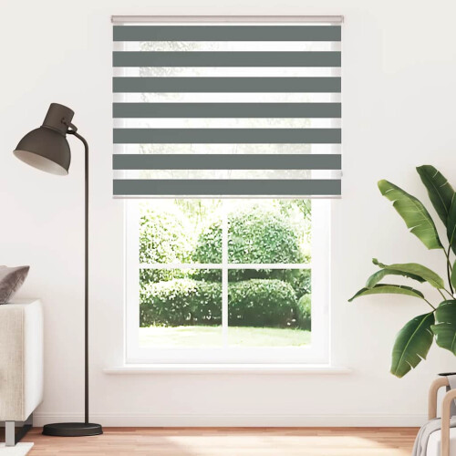 Berkfield Zebra Blind Dark Grey 150x230 cm Fabric Width 145.9 cm Polyester 1