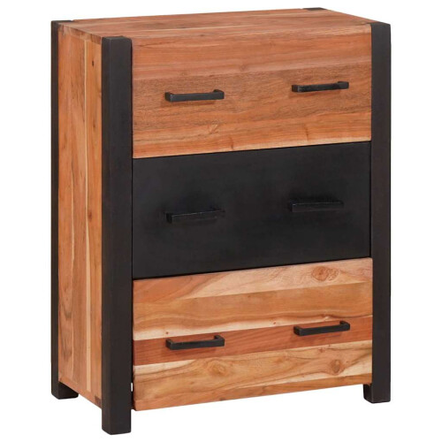 Berkfield Sideboard with Drawer Brown 55 x 30 x 75 cm Solid Acacia Wood 2