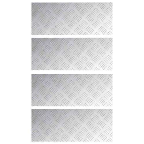 Berkfield Stair Tread Rectangular 4 pcs Silver 50 x 20 cm Aluminium 1