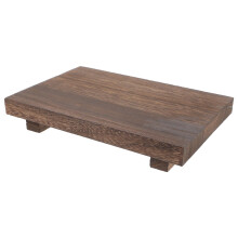 Wooden Pedestal Stand Acacia Wood Soap Tray with Rustic Compact Design for Bathroom or Kitchen Counter
