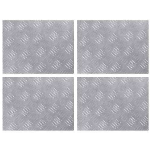 Berkfield Stair Tread Rectangular 4 pcs Silver 40 x 30 cm Aluminium 1