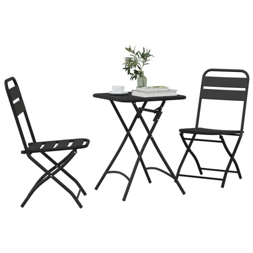 Berkfield Bistro Set 3 pcs Anthracite Steel 2