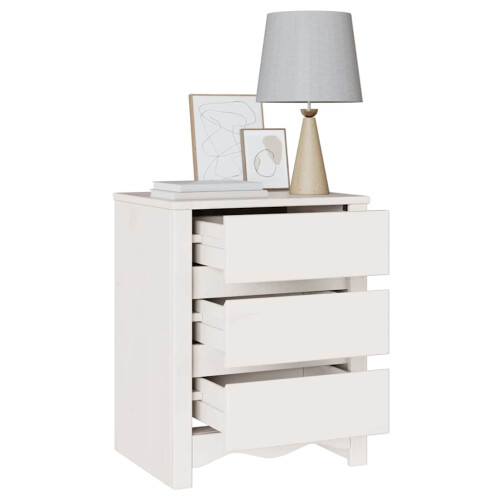 Berkfield Coffee Table Drammen White 45 x 35 x 56 cm Solid Pine Wood 2