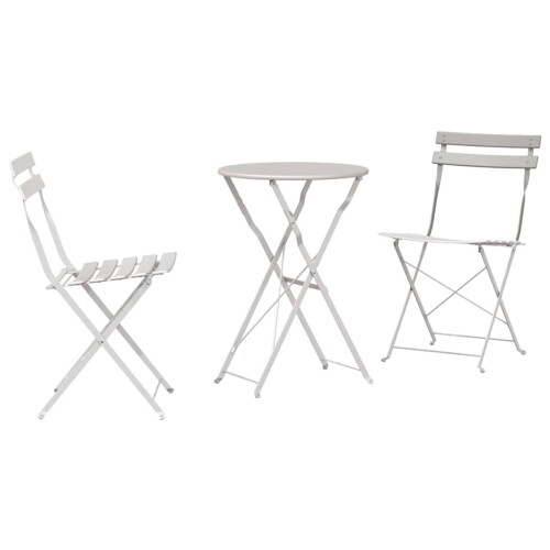 Berkfield Folding Bistro Set 3 pcs Beige Steel 1