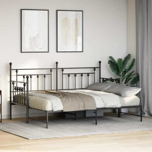 Berkfield Daybed Frame Black 75 x 190 cm Steel 2