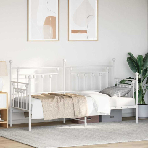 Berkfield Daybed Frame White 75 x 190 cm Steel 2