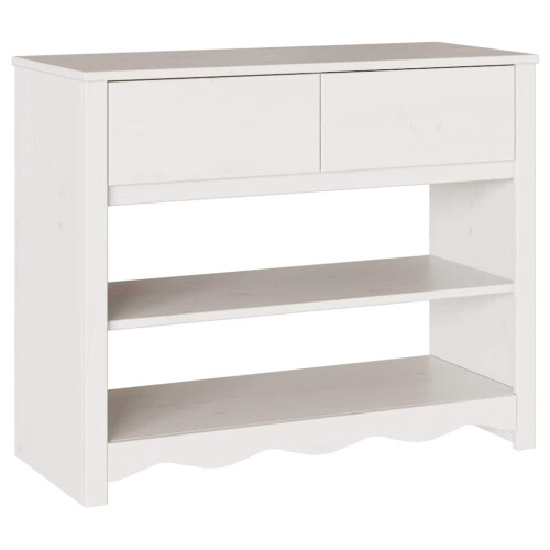 Berkfield Console Table Drammen White 89.5 x 37 x 73 cm Solid Pine Wood 1