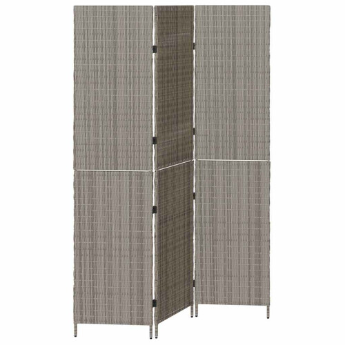 Berkfield Room Divider Folding Manual Grey 146 x 180 cm Poly Rattan 1