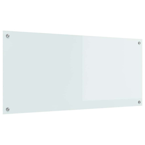 Berkfield Kitchen Backsplash White 110 x 50 cm Tempered Glass 1