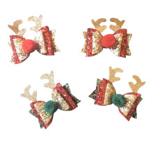4pcs Deer Antler Christmas Hair Clip Set for Toddlers, Festive Holiday Design, Easy Quick Styling