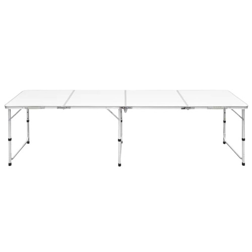 Foldable Camping Table Height Adjustable Aluminium 240 x 60 cm 1