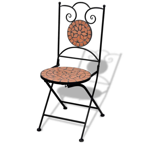 Berkfield Folding Bistro Chairs 2 pcs Ceramic Terracotta 1