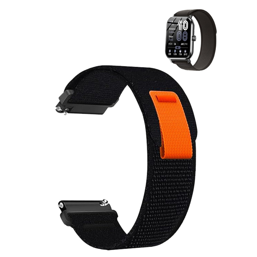 Nylon Sport Watch Band For Jacoosa Tg38 Smartwatch, Breathable Fastdrying Adjustable Strap Black 9351714836579