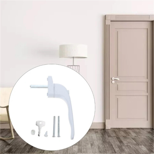 2PCS White Aluminum Casement Window Handle Set, Secure Locking for Double Glazing, Easy Replacement 1