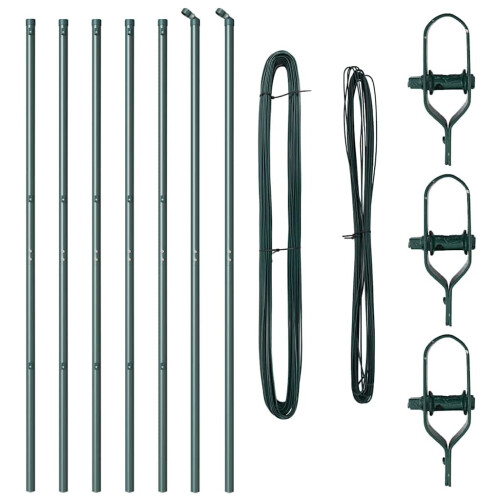 Berkfield Fence Post 7 pcs Green Steel 1