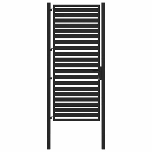 Berkfield Garden Gate Lockable Black 100x200 cm Aluminium 1