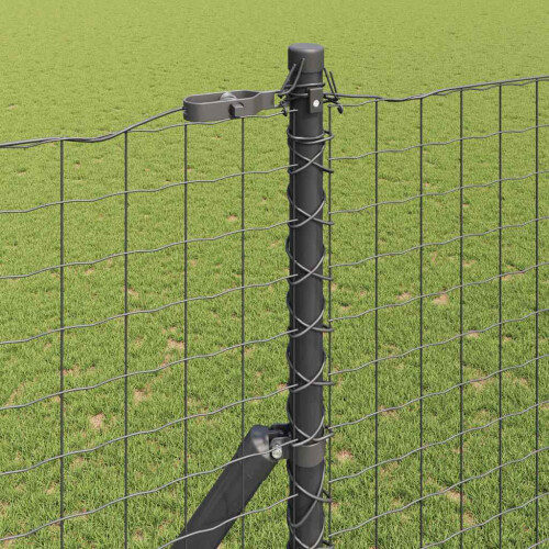 Berkfield Fence Post 7 pcs Grey Steel 2