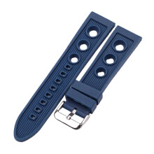 22mm Rubber Watch Strap Waterproof Swim Ready Soft Comfortable Blue Replacement Band for Smart Watch