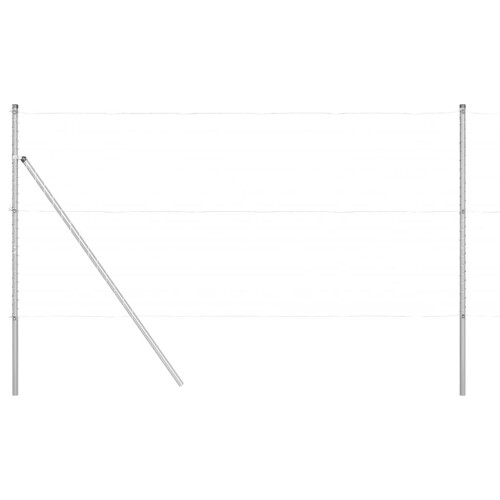 Berkfield Fence Post 7 pcs Silver Steel 1