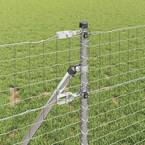 Berkfield Fence Post 13 pcs Silver Steel 2