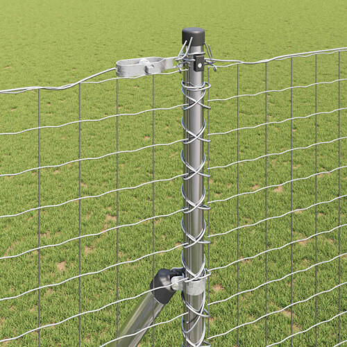 Berkfield Fence Post 7 pcs Silver Steel 2