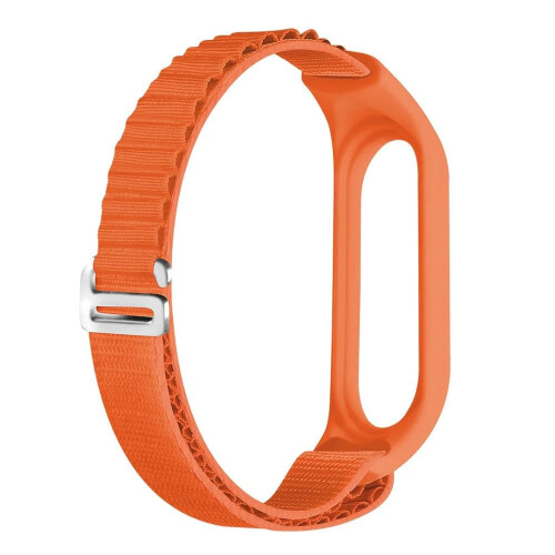 Orange Nylon Loop Comfortable Flexible Fit Adjustable Replacement Wristband for Mi Band 6