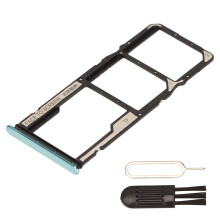 SIM Card Tray Green Dual SIM Card Slot Holder with Ejector Pin Durable Plastic Easy Install for Note 10