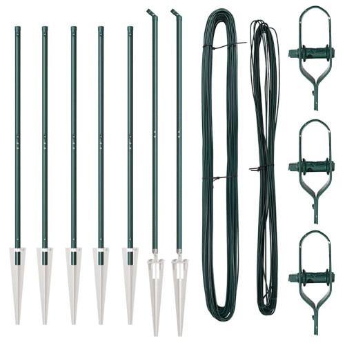 Berkfield Fence Post 7 pcs Green Steel 1