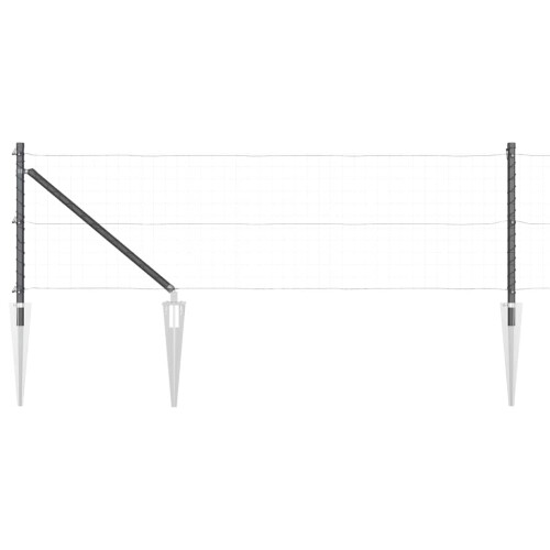 Berkfield Fence Post 13 pcs Grey Steel 1