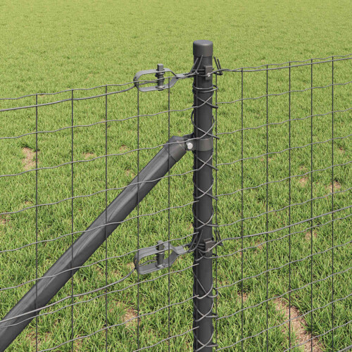 Berkfield Fence Post 7 pcs Grey Steel 2