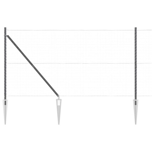 Berkfield Fence Post 7 pcs Grey Steel 1