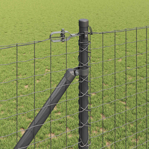 Berkfield Fence Post 7 pcs Grey Steel 2