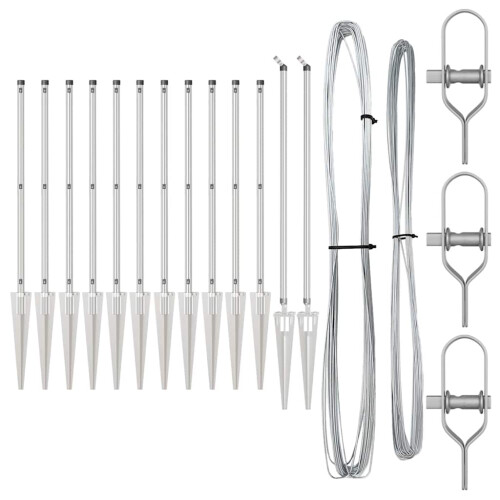 Berkfield Fence Post 13 pcs Silver Steel 1