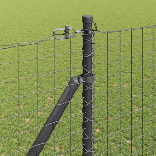 Berkfield Fence Post 7 pcs Grey Steel 2