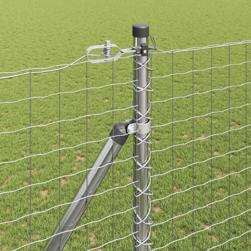 Berkfield Fence Post 13 pcs Silver Steel 2