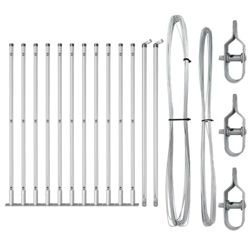 Berkfield Fence Post 13 pcs Silver Steel 1