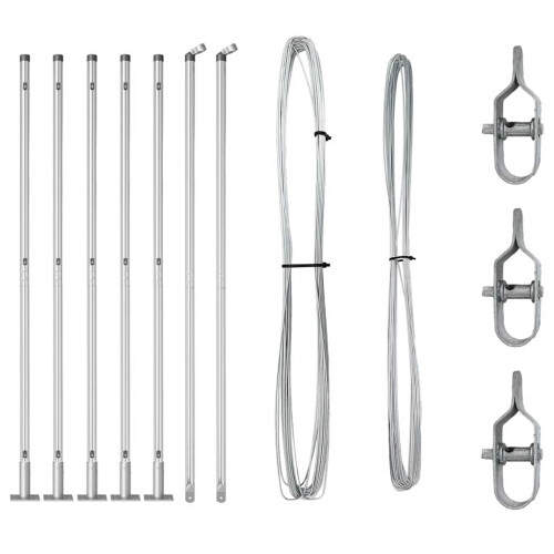 Berkfield Fence Post 7 pcs Silver Steel 1