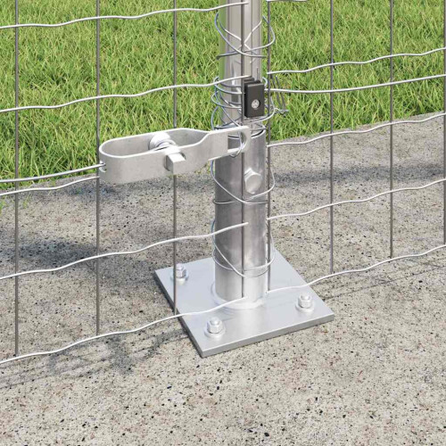 Berkfield Fence Post 7 pcs Silver Steel 2