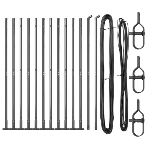 Berkfield Fence Post 13 pcs Grey Steel 1
