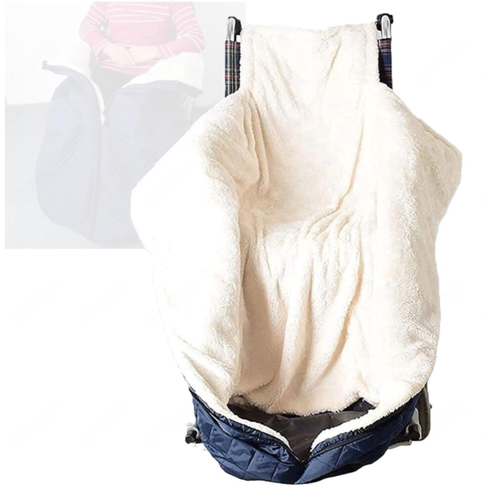 Waterproof Wheelchair Lap Blanket for Adults, Windproof Warm Villus Lining with FullLength Zipper