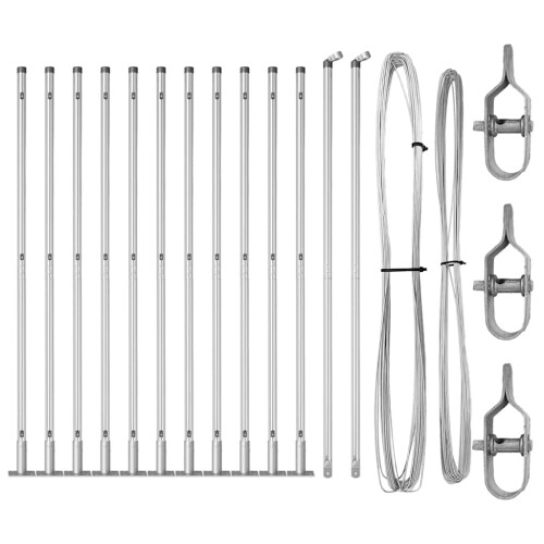 Berkfield Fence Post 13 pcs Silver Steel 1