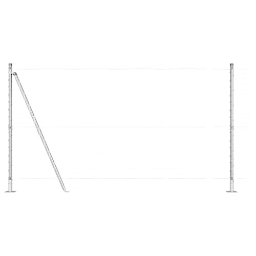 Berkfield Fence Post 7 pcs Silver Steel 1