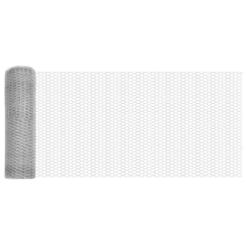 Berkfield Hexagon Fence Silver 0.6 x 10 m Galvanised steel 1