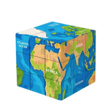3x3x3 World Map Speed Cube Educational Brain Teaser Toy with Relief Tactile Surface for Kids and Adults